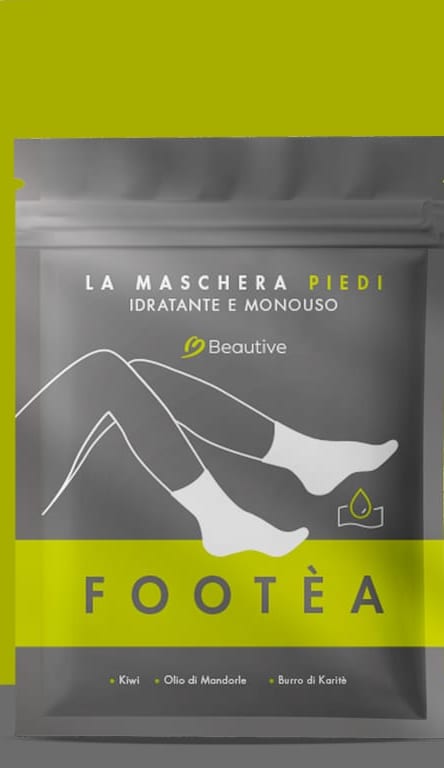 Busta singola Footea, grigia con fascia lime e le gambe illustrate in bianco